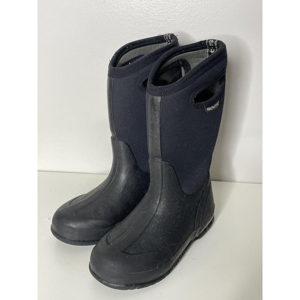 Bogs 52065-001 Classic High HA Black Waterproof Rubber Rain Boots Youth US 1